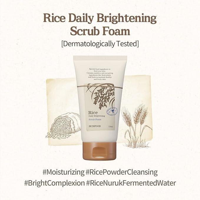 SKINFOOD Rice Daily Scrub Foam 5.07 oz. (150ml)